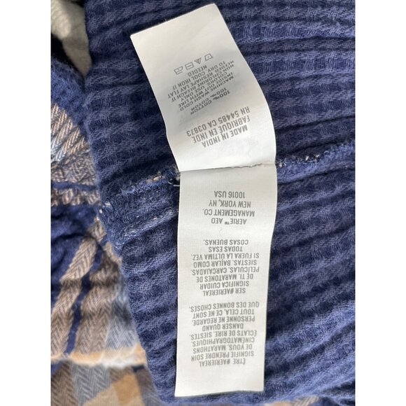 Aerie Jogger Size Small Soft Plaid Gauze Pajama Woven Jogger Pants Cotton Blue - Picture 6 of 8